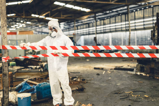 Professional Sewage Cleanup technician working in Cross Plains, WI